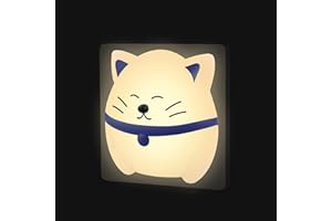 ANNMORE Luz Nocturna Infantil para Enchufe, con Sensor Crepúsculo, Lámpara de Mesita Noche Gato para Dormitorio Niñas, Luz Quitamiedos Bebé, Luces LED de Pared Decorar Habitación Pasillo, Regalo Recien Nacido