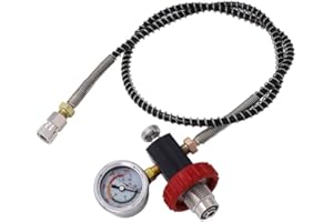 MiOYOOW Paintball Fill Station, DIN PCP Air Gun Rifle Charger, High Pressure Diving Tube, 4.0 cm x 22.0 cm x 14.0 cm, 460.0 grams, Brass Material, Plug Connector