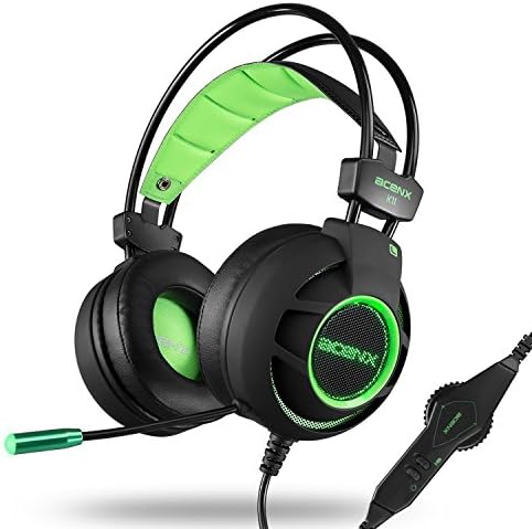 Lyhoon Comfortable LED 3.5mm Stereo Gaming Headset with Microphone Noise Cancelling Volume Control Over-Ear Headphone for Xbox One / PS4 / PC /Laptop / Tablet / iPhone (with Headphone Splitter)