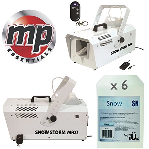 MP Essentials 1200W Snow Storm Maxi Artificial Snow Effects Machine & Concentrated Fluid (Machine + 6 Fluids)