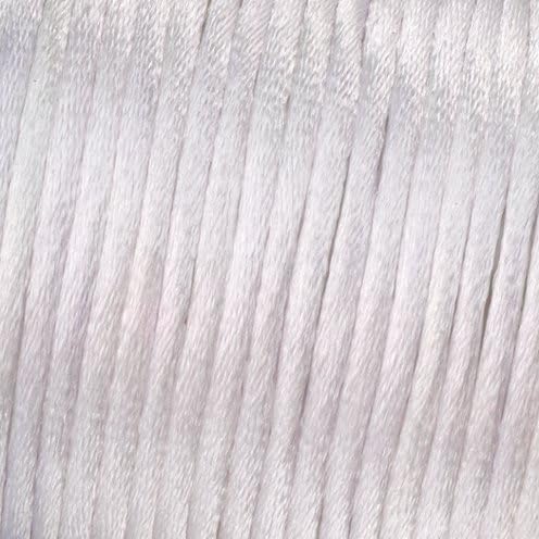 Kumihimo 2 mm x 6 m Cotton Waxed Cord, White