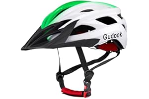 Gudook Casco da bicicletta adulto per uomo – Caschi da bicicletta da donna – Casco da bicicletta certificato leggero regolabile con visiera rimovibile per mountain bike e bici da corsa