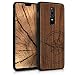Produktbild kwmobile Holz Schutzhülle für OnePlus 6 - Hardcase Hülle mit TPU Bumper Walnussholz in Kompass Vintage Design Dunkelbraun - Handy Case Cover