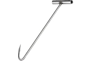 GNAUMORE Gancio per Chiusino,Gancio con Impugnatura a T per Tombino,Gancio Tombino Sollevatore Chiusino 30 cm,Gancio Singolo per Coperchi per Fognature,Sollevatore per Chiusini con Gancio