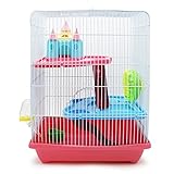 BPS BPS-1340 Cage Hamster pour Hamster avec échelle Tunnel et Maison spéciale Couleur envoyée au Hasard 28 x 21 x 31 cm