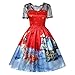 Produktbild TWBB Damen Weihnachtsmann Drucken Kostüm Swing-Kleid Winter Abschlussball Cocktailkleid Abendkleid Partykleid, Empire Schärpen Knielang Ballkleid