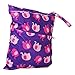 2-Zip Washable Baby Cloth Diaper Nappy Bag Elephant Pattern Purple Background