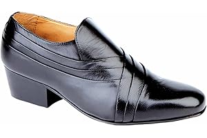 Montecatini Mens Soft Black Leather Cuban Heel Pleated Vamp Shoes Sizes 6 to 12 (8)