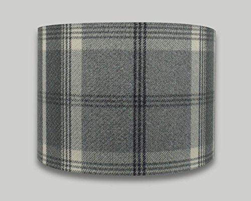 Balmoral Dove Grey White Tartan Check Drum Lampshade 20cm 25cm 30cm 35cm 40cm 50cm 60cm 70cm Lamp Shade Lightshade