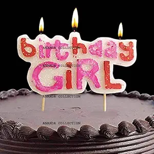 Magpie Document Bag Collections Spa Veda Birthday Girl Glitter Candles for 1st Birthday (Multicolored)