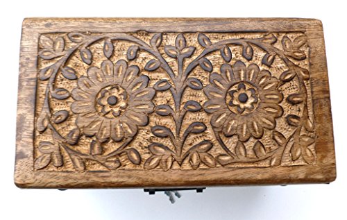 24KS Truhe mit Schloss aus Holz Schatzkiste Schatztruhe Holztruhe Geschenkbox Geburtstag Hochzeit Deko Kiste verschließbar abschließbar mit Deckel - 2