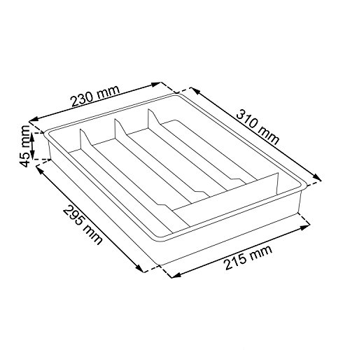 Gitter Besteckeinsatz Besteckkasten rot Schubkasten Einsatz 5 Fächer Kunststoff - 2