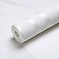 Warmiehomy Non-Woven Wallpaper Textured 3D Flocking Embossed Wallpapers 53cm x 9.5m Wave Stripes Wall Paper Roll for Living Room Bedroom