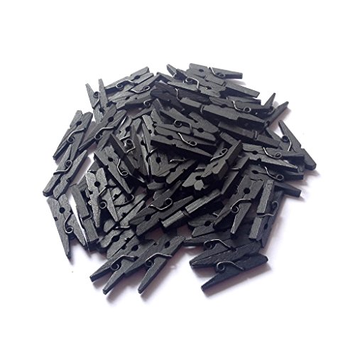 LWR Stellmotor Crafts Mini-Holz-Wäscheklammern 15 Farben 100 Pro Pack 2,5 cm 2,5 cm schwarz - 2