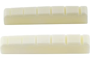 Musiclily Pro 42,95mm Gekerbt E-Gitarre und Akustikgitarre Knochensattel Bone Nut für 6-saitiges Ibanez und PRS, Elfenbein(2 Stück)