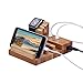 Price comparison product image USB Charger Station, M.Way 3 USB 5V 3A Cellphone Charging Ports, Bamboo Wooden Charging Dock Organizer Watch Charger Bracket Stand Display Holder for Tablets, iPhone, Apple Watch, Smartphones UK