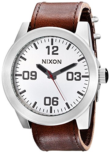 Nixon Herren-Armbanduhr XL Corporal Analog Quarz Leder A2431113-00