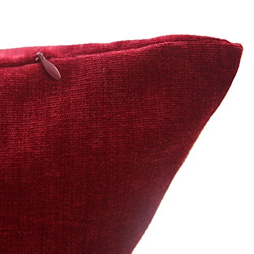 Deconovo 2er Set Kord Optik Kissenbezüge uni kissenhülle für Kinderzimmer 45×45 cm Bordeaux - 4