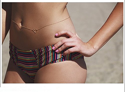 Bauchkette Gold Herz Sommer Urlaub Partyschmuck Universallänge Verlängerung - 2