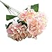 Produktbild SuperSU Blumenstrauß,Groß Kunstseide Hortensie Blume Kunstblumen 5 Köpfe Bounquet Künstliche Hortensien Hochzeitsschmuck Garten Foral Decor Zuhause Blumenarrangement-Weiß (Rosa)