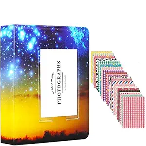 Big Trend 64 Pockets Mini Photo Album for Fujifilm Instax Mini 7s 8 8+ 9 25 26 50s 70 90 Instant Camera & Name Card(Galaxy-2, 64 Pockets)