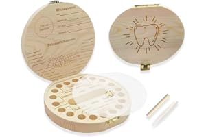 HIQE-FL Tooth Box for Milk Teeth, Milk Tooth Box, Milk Tooth Box Boy, Wooden Tooth Box, Personalised Tooth Box, Milk Teeth, Boys Girls Gifts (G)