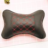 Gut für deine Gesundheit. ForceSthrength Auto Kopfstütze Auto-Halter PU Leder Nackenkissen Auto Imitation Wein Kopfstütze Schwarz