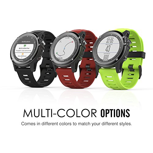 MoKo Garmin Fenix 3 Sport Watch Armband – Silikon Sportarmband Uhr Band Strap Ersatzarmband Uhrenarmband mit Werkzeug für Garmin Fenix 3 / Fenix 3 HR GPS Smart Watch, Schwarz - 9