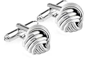 LeCalla Men's Sterling Silver Jewelry Valentine Love-Knot Cufflink Gifts for Dad