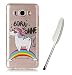 Produktbild Samsung Galaxy J5 (2016) Hülle, Edaroo Karikatur Regenbogen Einhorn Muster Dünn Flexibel Transparent Stoßdämpfend Schutzhülle Weiche TPU Silikon Hülle Handyhülle Schutz Handy-Hülle Schutzhülle Silikonhülle Backcase Cover für Samsung Galaxy J5 (2016) mit StylusBorn to Shine