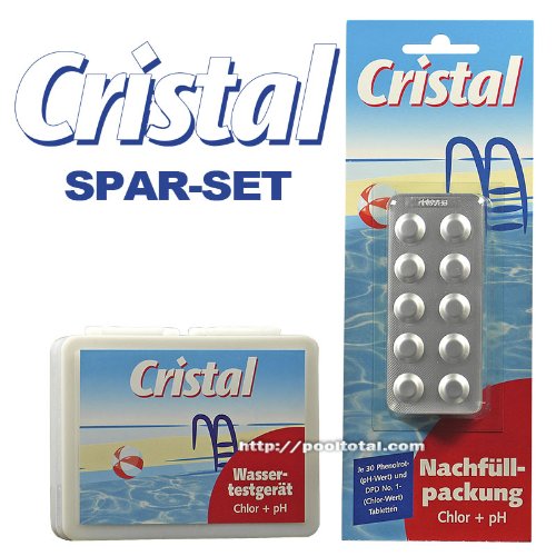 Cristal SET Wassertestgerät Chlor pH + Nachfüllpackung | SPAR-SET zur Wasseranalyse | 287006 + 287007