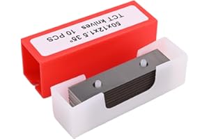 Drhomeam 10PCS Carbide Scraper Rectangular Paint Scraper Blades Wide Carbide Insert For Wood Working, 50X12x1.5mm 35° Cutting Angle