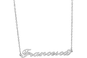 ARGENTO E DINTORNI Collana in acciaio con il nome per donna regolabile in corsivo colore argento anallergica girocollo