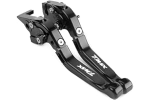 BXMoto Set leve freno in alluminio Regolabile nero Per TMAX 500 2008-2011; TMAX 530 SX DX 2012-2019;Tmax560