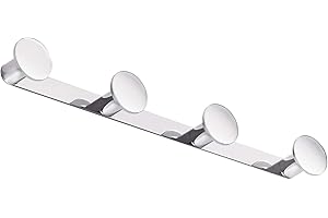 INDA - Accessori Bagno, Serie One, Appendiabiti Quadruplo da Parete in Ottone Cromato, Dimensioni Appendi Accappatoio 42 x 4 x 4 cm