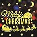 Produktbild CARDMOE Weihnachten Fensterglas Wandaufkleber Abziehbilder, Weihnachtsschmuck Wandbild Dekorationen dekorative Wandaufkleber für Weihnachten (Gold 2)