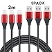 Produktbild Lightning Kabel, Cablex iphone 6 Ladekabel 2m [3-Pack] Nylon geflochten Aluminium Kopf Stecker für iPhoneX/8/8plus/7/7plus/6s/6sPlus/6/6Plus/5s/5c/5/SE,iPad Mini2/3/4/Air und noch mehr
