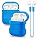 Produktbild AirPods Hülle, Sahiyeah Silikon Schutzhülle Shockproof Staubdichte Soft Skin mit Sport Halteband für Apple AirPods