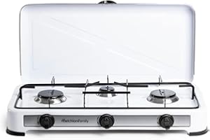 Melchioni Family Minerva 3 | Cocina de Gas 3 Fuegos – Estructura de Acero Esmaltado, Parrillas y Quemadores Extraíbles, Regulación de Llama, Potencia 2.9 kW