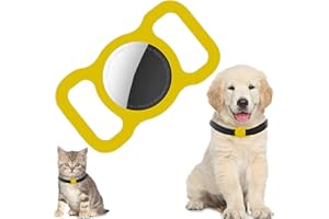 PKQTOP Coque de Protection Compatible pour Apple Airtag Pet Collier, Housse de Protection en Silicone pour Airtags, Anti-Perte - Étui Compatible pour Airtag Collier de Chien et Chat