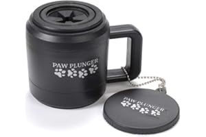 PET PRODUCT INNOVATIONS Paw Plunger Średni czarny ochraniacz łap/środek czyszczący dla zwierząt domowych. Najlepszy sposób na oczyszczenie łap psa