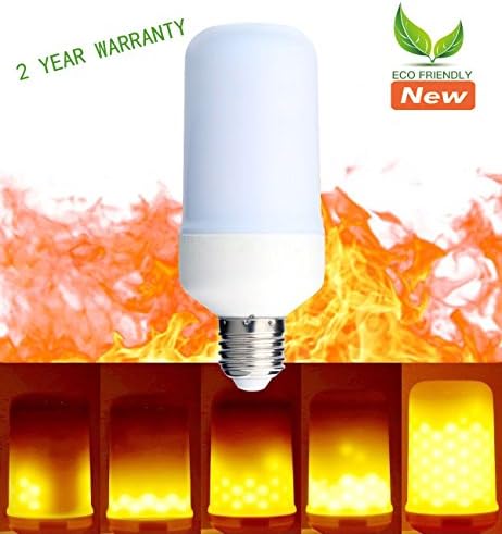 LED Fire Light Bulbs 2 YEAR WARRANTY Flame Effect Light Bulb, E27 LED Flickering Flame Light Bulbs 3 Mode, 5w LED Beads Simulated Decorative Lights Atmosphere Lighting Vintage Flaming Light Bulb for F