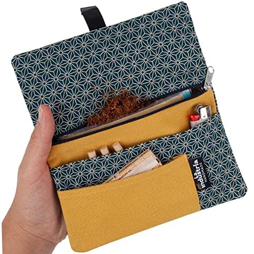 Blague à Tabac Tissu Jacquard - Poches Multiples - Pour Tabac, Filtres, Briquet