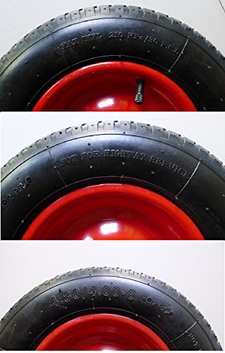 Schubkarrenrad luftbereift 4.80/4.00-8- inkl. Achse Ø 380mm – 92mm Breite – 200kg - 3