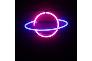PANTHEM Planet Neon Signs LED Planet Licht, Dekorative 3D Lampe Lichter Neonlichter Beleuchtung Nachtlichter für Zimmer Wand Kinder Schlafzimmer Wohnzimmer Hochzeit Party Decor 18x30cm