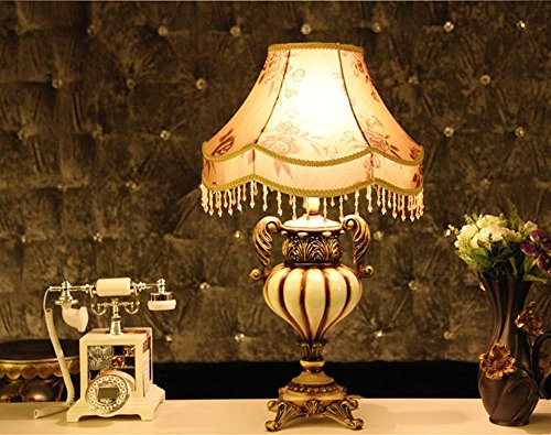Preisvergleich Produktbild DLUF Europäische Tischlampe Schlafzimmer Wohnzimmer Nachttischlampe Retro Stil Kreative Hochzeitsraum Möbel Dekorative Leuchten