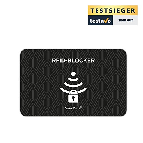 Preisvergleich Produktbild RFID-Schutzkarte verhindert elektronischen Datendiebstahl / RFID Blocker schützt mehrere Karten auf einmal - kein Auslesen persönlicher Daten von EC-Karten, Kreditkarten, Personalausweis von YourMate®