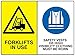 Produktbild Viking Schilder CP5283-A3L-3M Schild"Gabelstapler in Gebrauch, Sicherheitswesten oder hohe Sichtbarkeit Kleidung muss getragen werden", 3 mm Kunststoff, starr, 400 mm H x 300 mm B