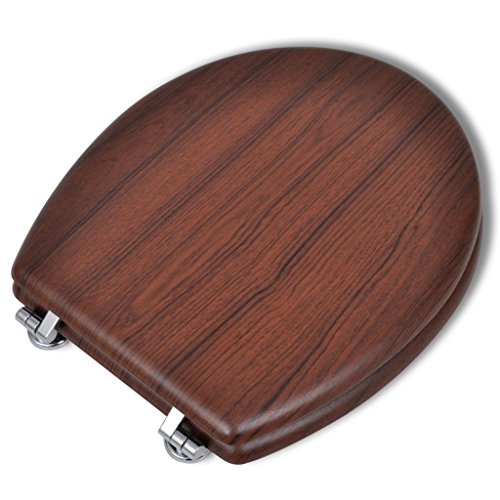 vidaXL WC Sitz Klodeckel Toilettensitz Toilettendeckel Toilette Deckel MDF Holz - 3