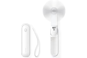 JISULIFE Bärbar handhållen fläkt, minifläkt, pocket, batteridriven, 14–21 timmars drift, USB-laddningsbar, hopfällbar, tyst